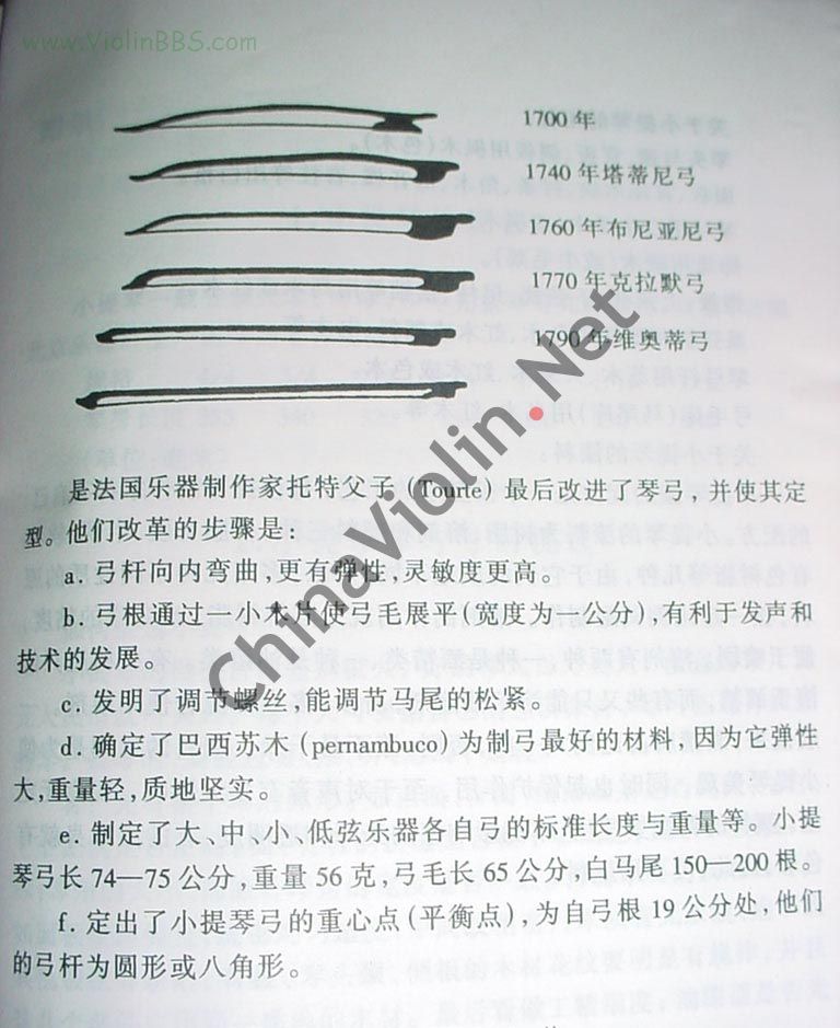 小提琴弓的演变过程