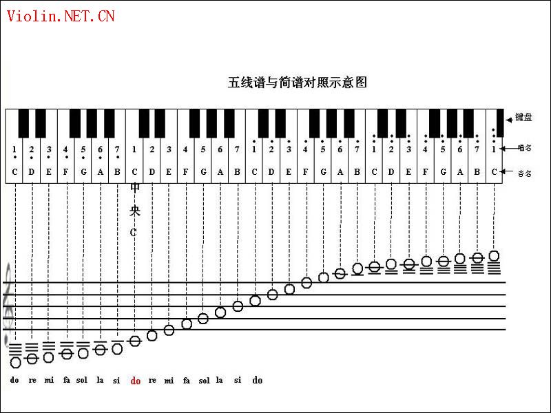 五线谱与简谱对照图