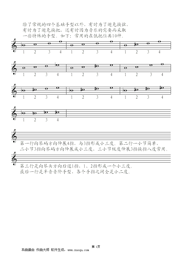 关于手型的种类