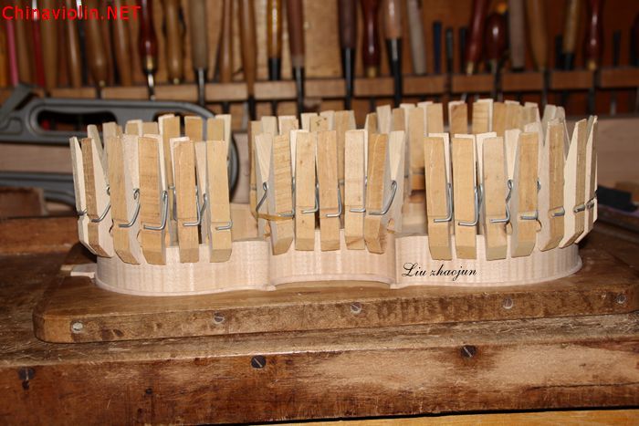 【刘兆军提琴工作室】浙江余先生定制顶级欧料Stradivari 1715"Cremonese"制作过程 ... ...