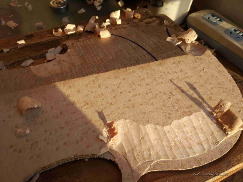 【荣华提琴作坊】鸟眼料定制琴制作过