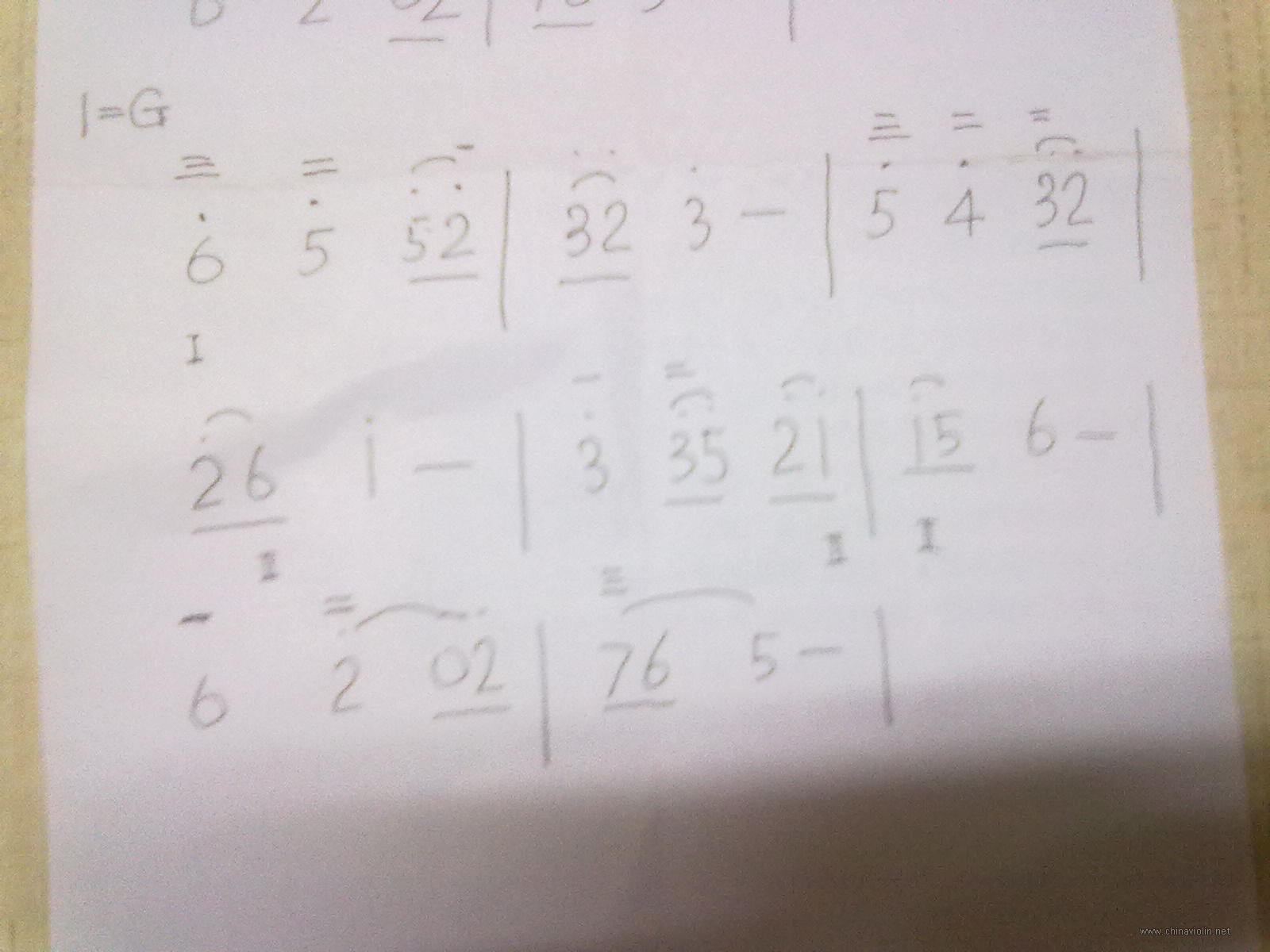 罗马数字为弦，一，二为指法