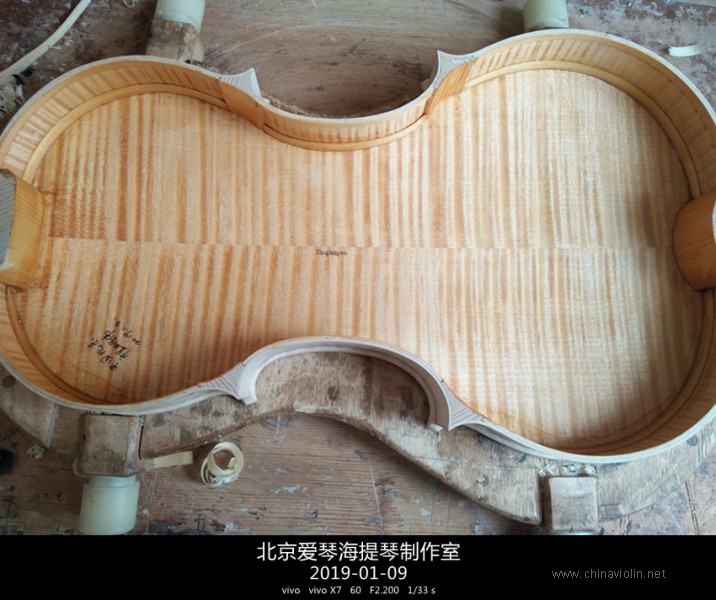【北京爱琴海提琴工作室】四川王同学定制瓜乃利1743大炮制作过程 ... ...