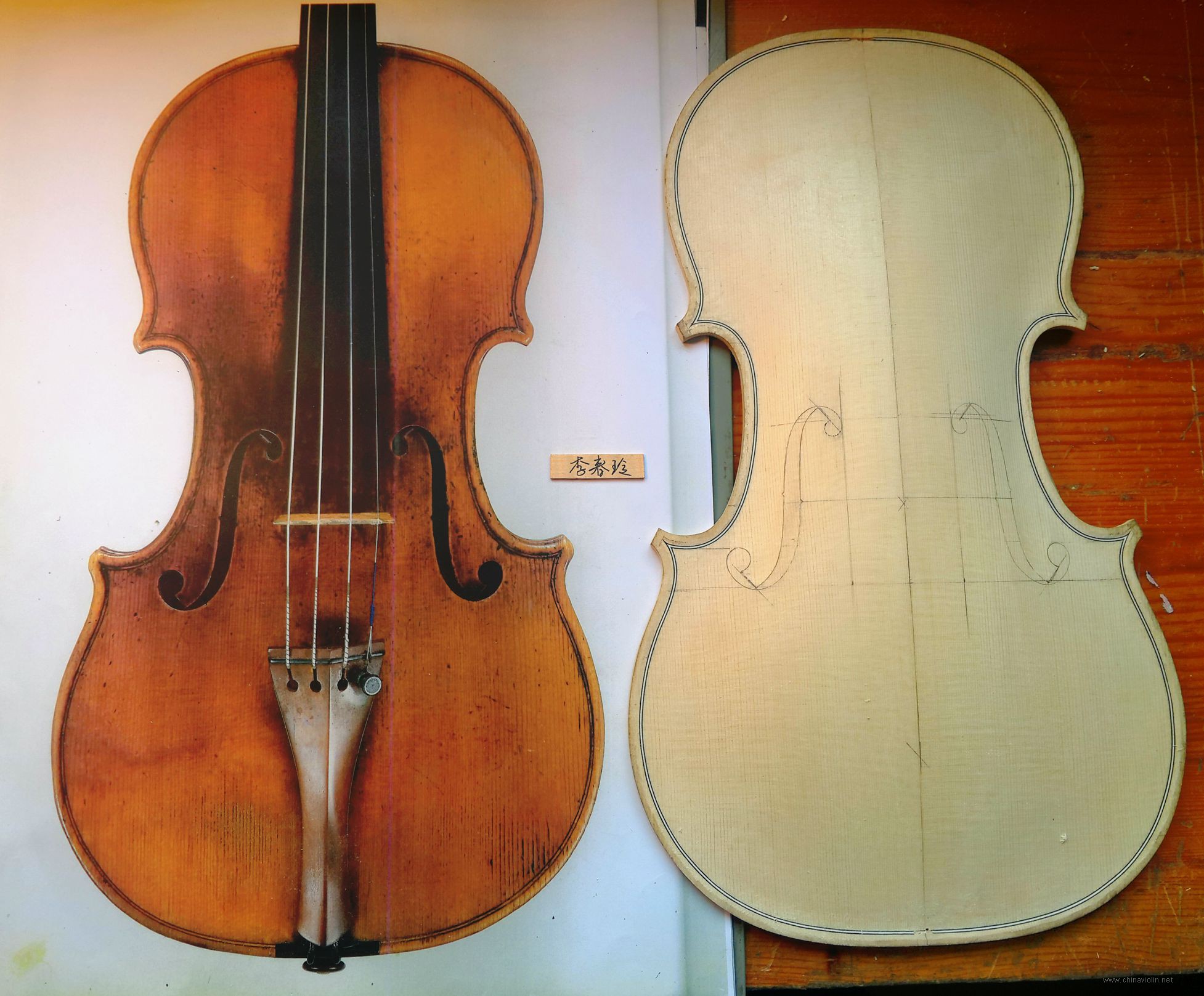 【北京芙蓉提琴工作室】台湾凌先生定制李春玲欧料小提琴制作过程 ... ...