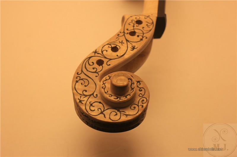 【谢美军提琴作坊】浙江琴友来料定制Stradivari“罗德”1722镶牛骨雕花琴制作过程 ... ...