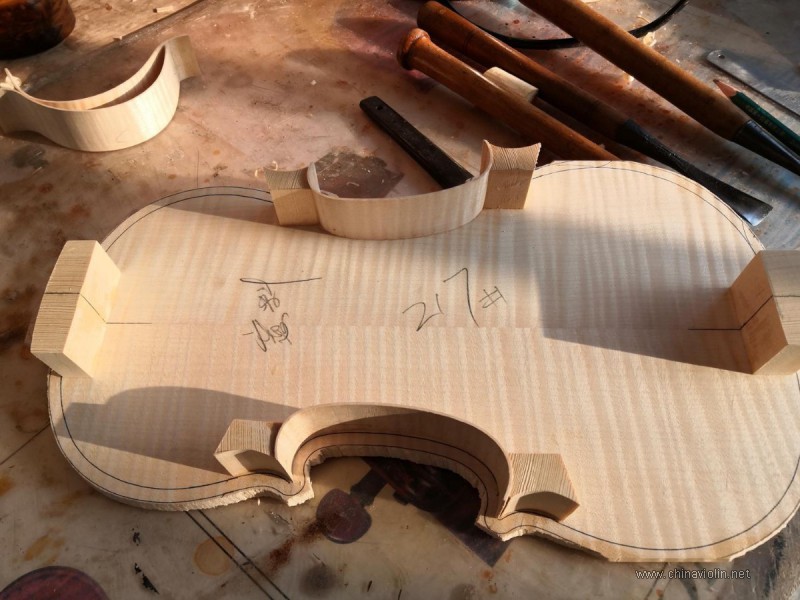 【荣华提琴作坊】217号定制1/2小提琴制作过程