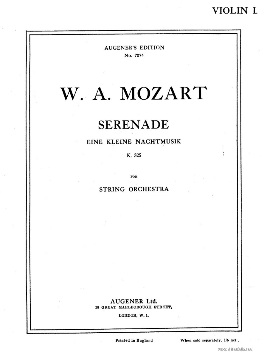 Wolfgang Amadeus Mozart, Quartet Eine Kleine Nachtmusik  K525(国外版).jpg