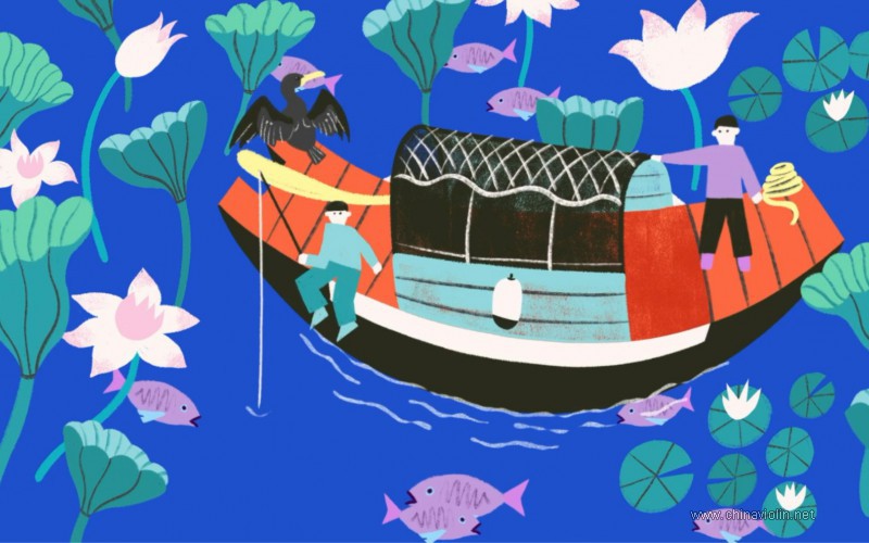 李自立《丰收渔歌》