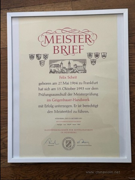 德国小提琴的行会/ 公会和大师认证 (Meisterbrief) 制度
