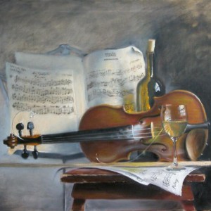 拉琴是烧起一堆供自己取暖的火